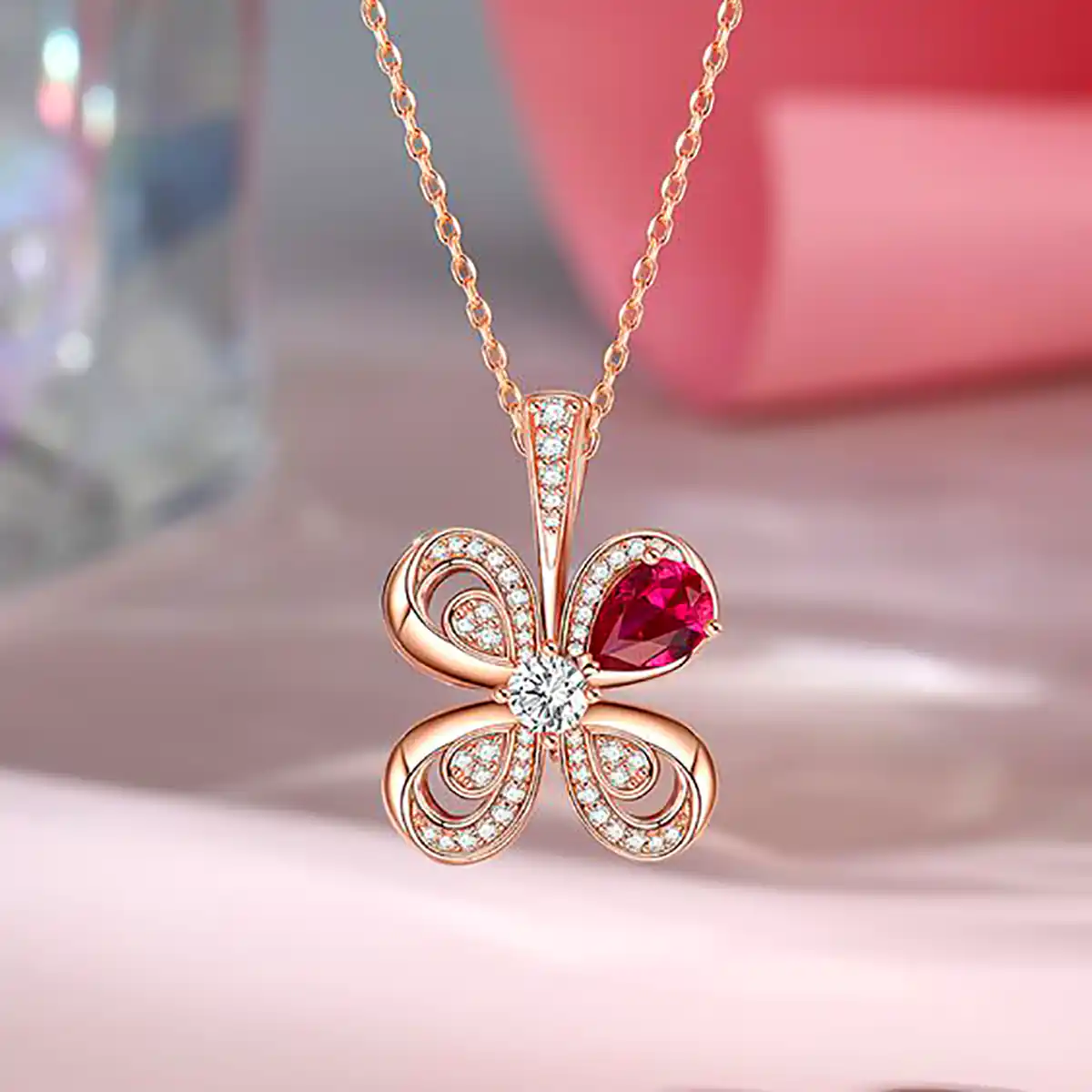 آویز گردنی نگین رنگی