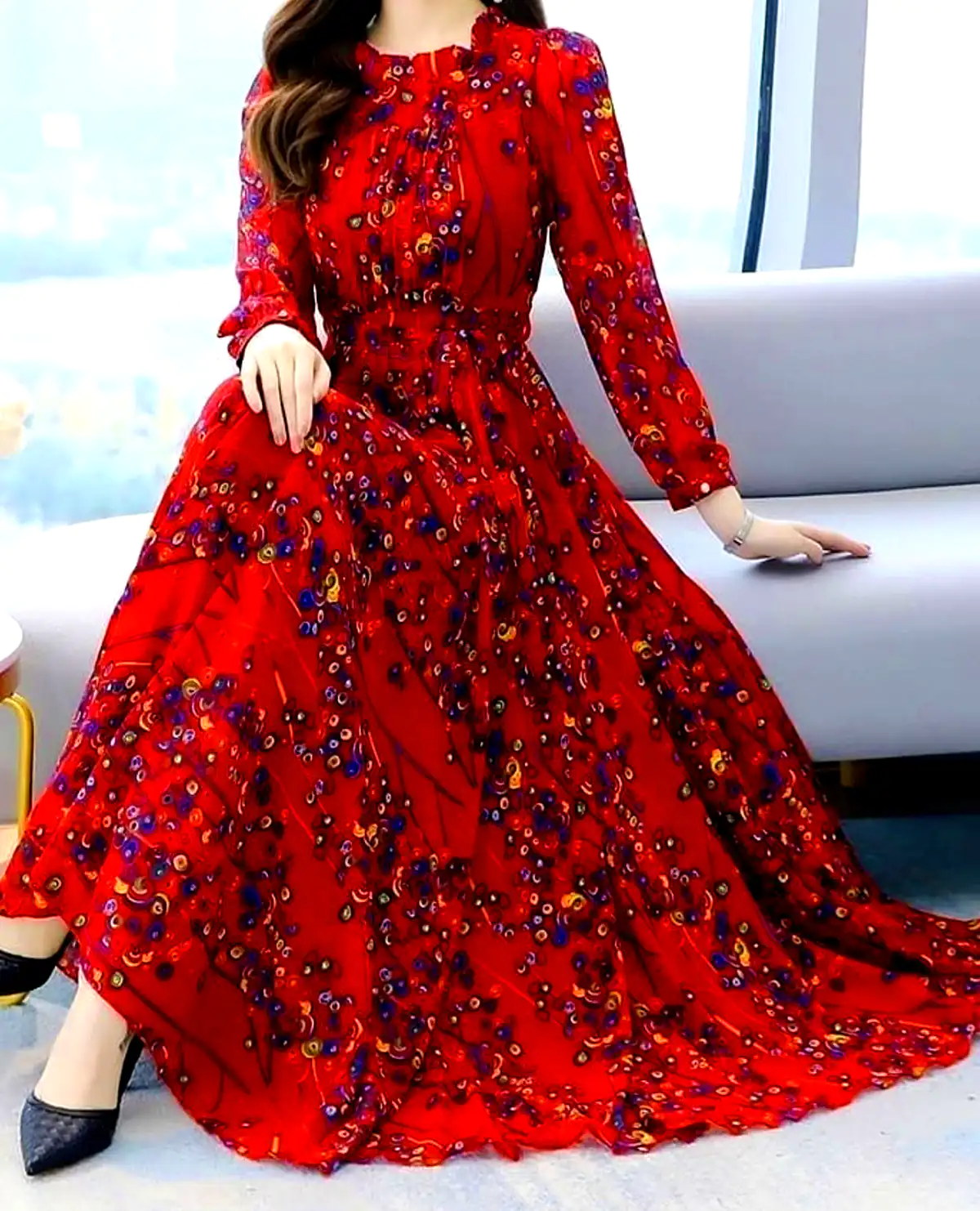 پیراهن کلوش مجلسی