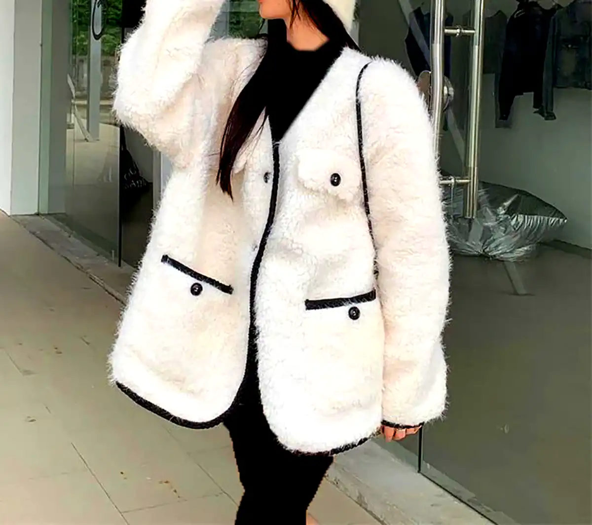 پالتو سفید و جدید زنانه