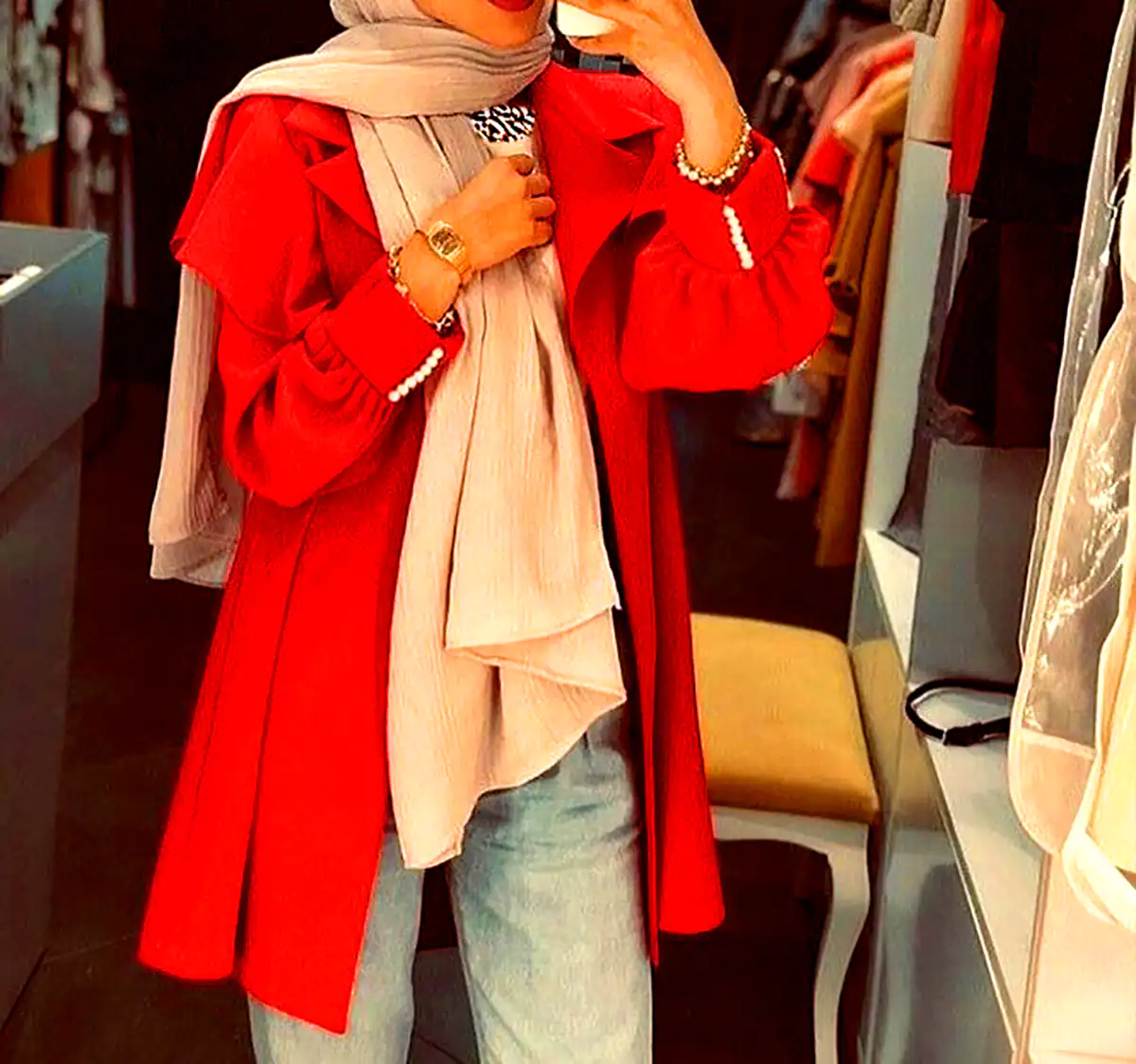 مانتو زنانه قرمز اناری