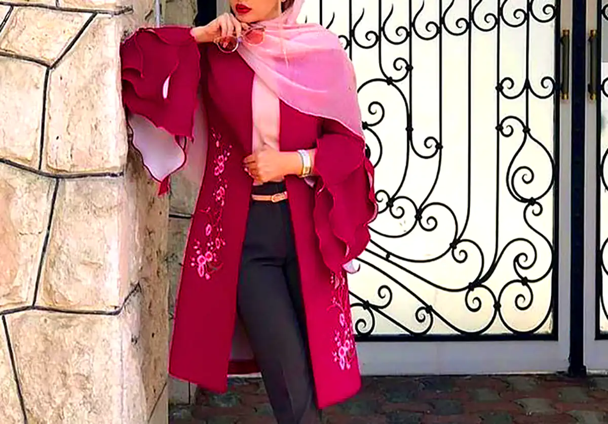 مانتو زنانه قرمز اناری