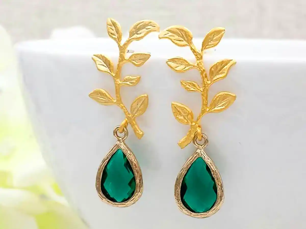 گوشواره گندم زمردی