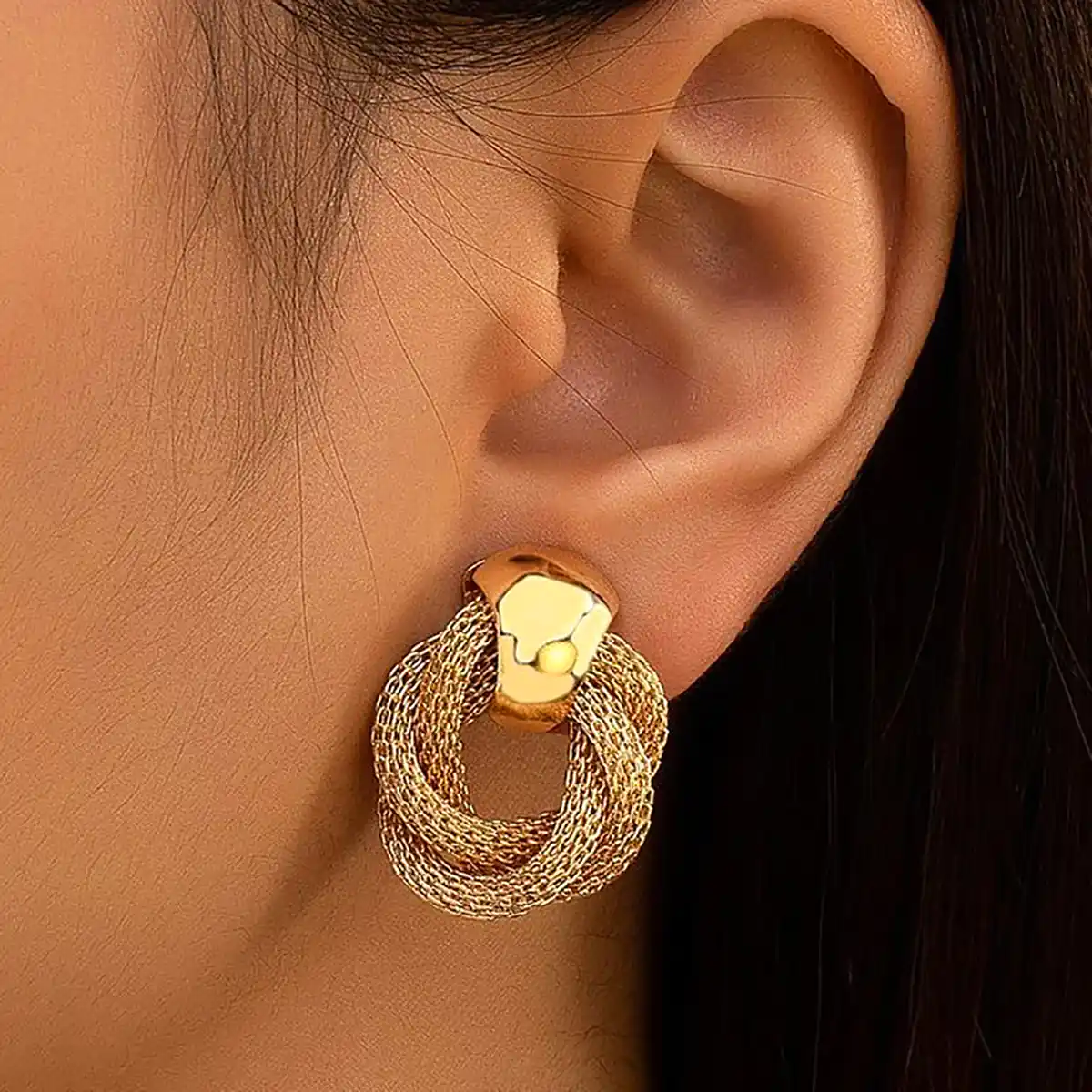 گوشواره مشبک حلقه ای