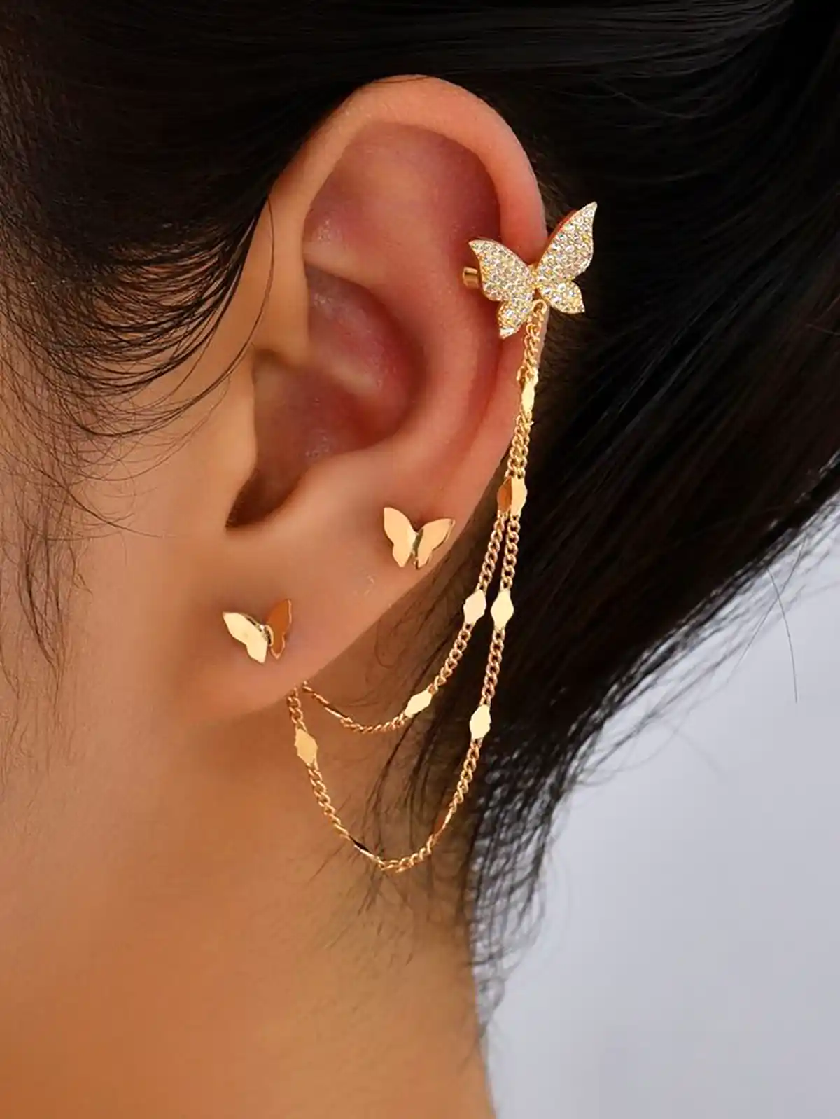 گوشواره بخیه ای پروانه ای
