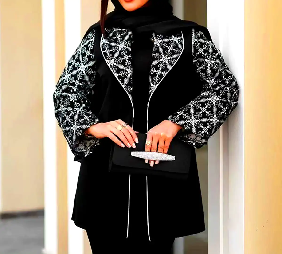 مانتو مشکی مزونی