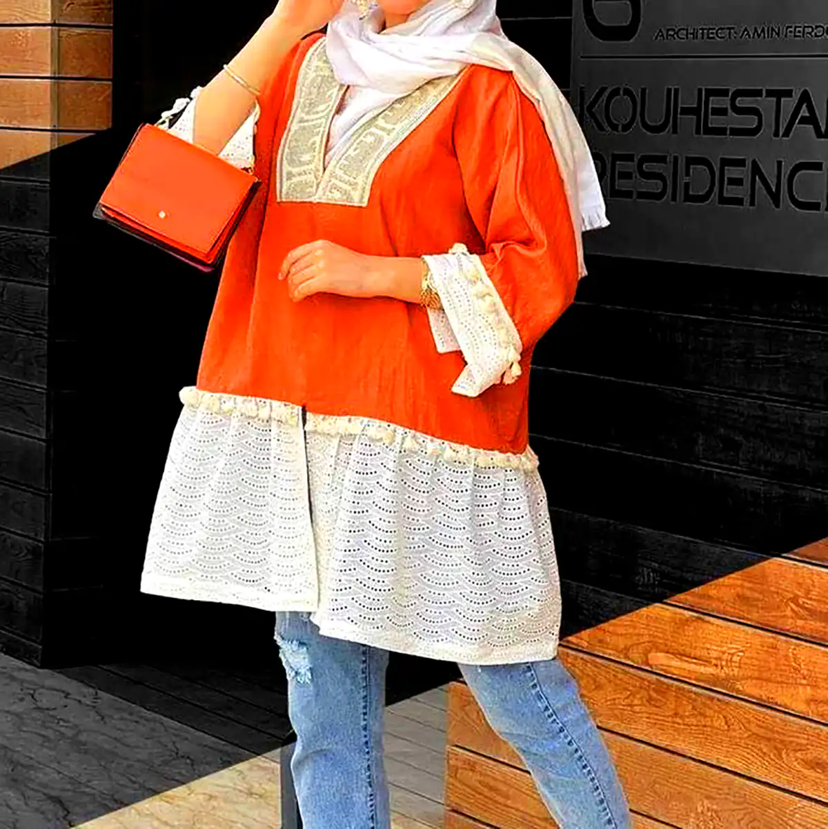مانتو شیک دو رنگ