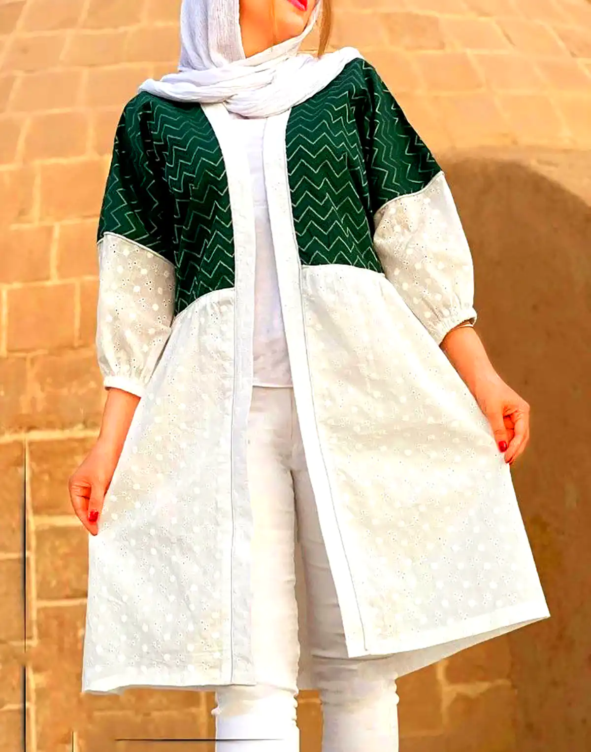 مانتو شیک دو رنگ