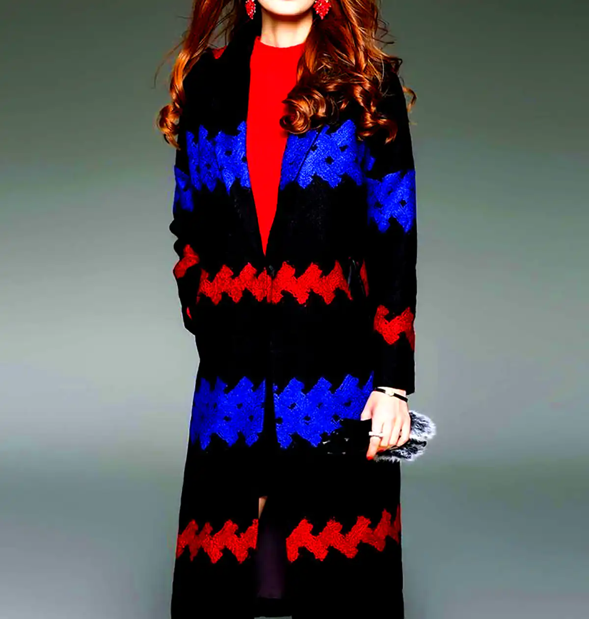 مانتو زنانه طرح زیگزاگ