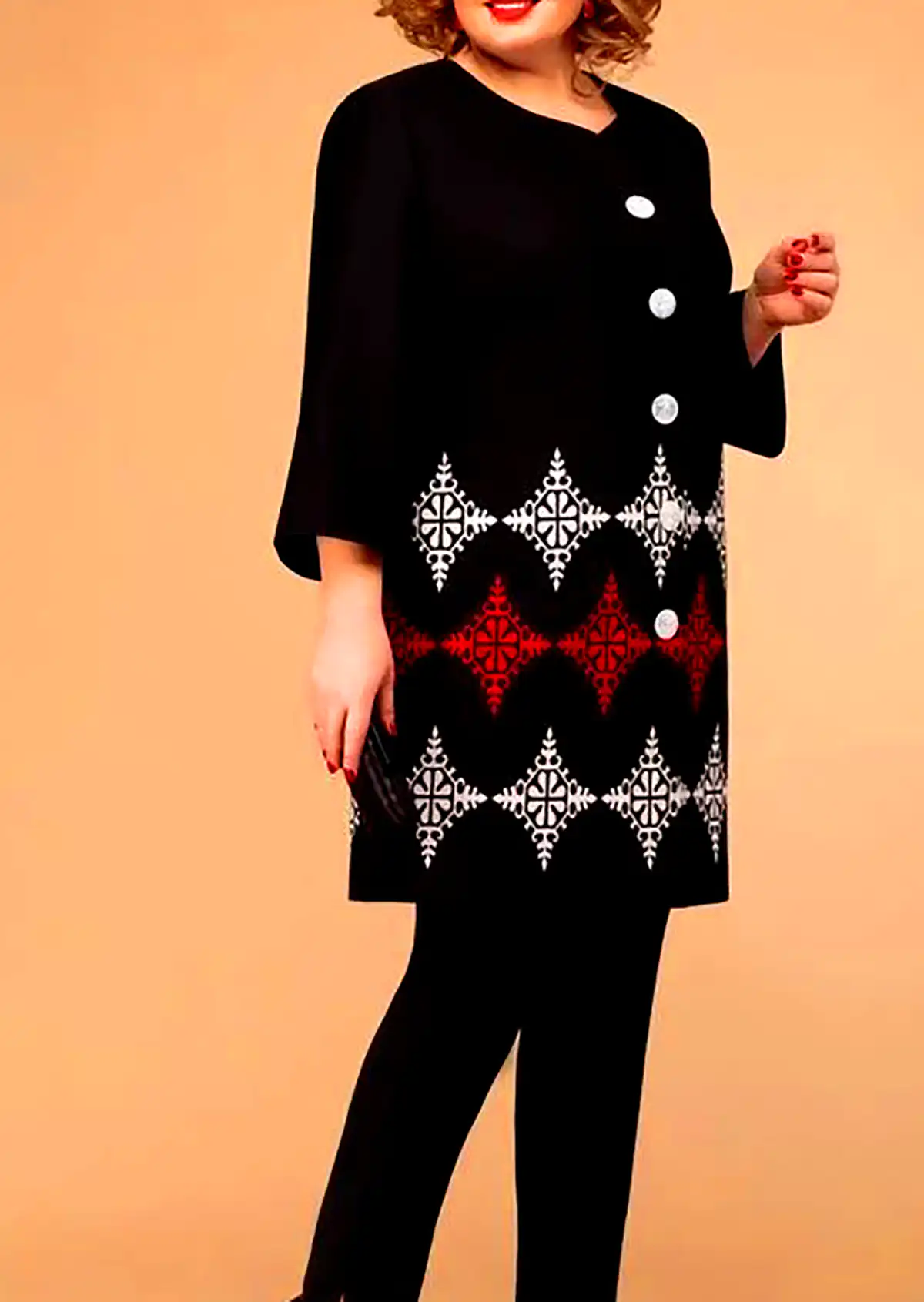 مانتو زنانه طرح زیگزاگ