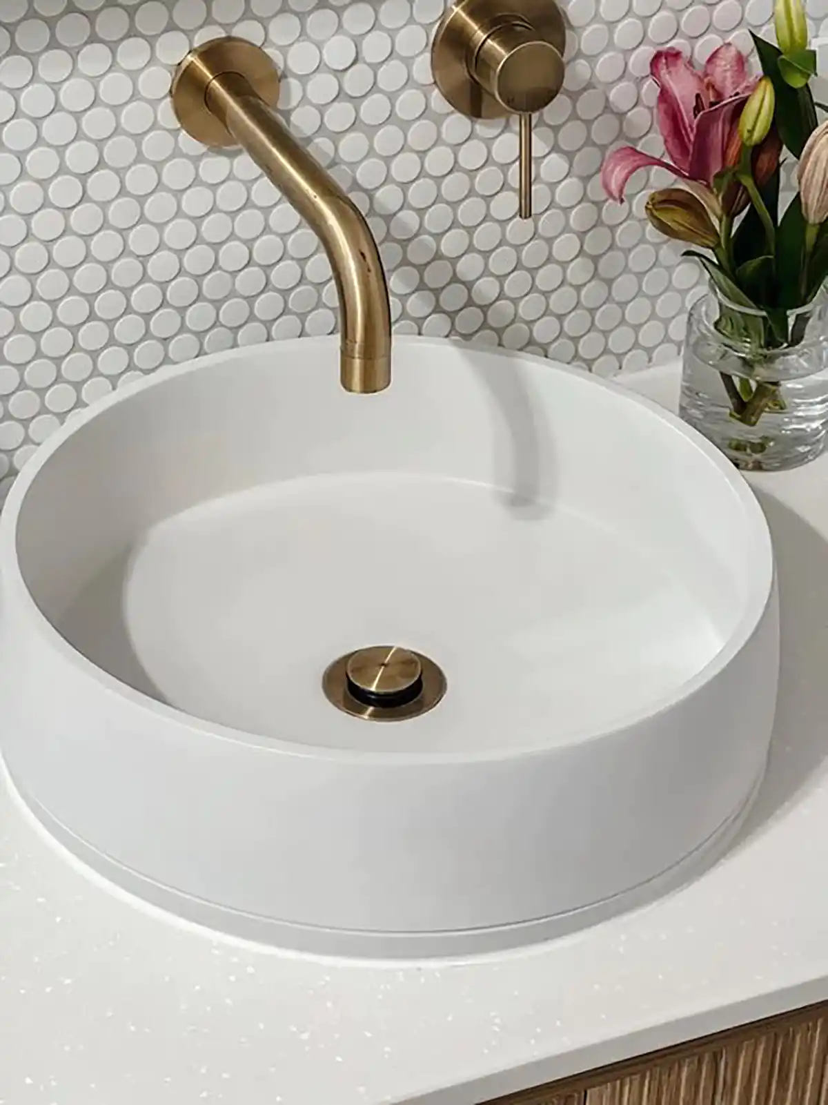 روشویی سنگی گرد سرویس