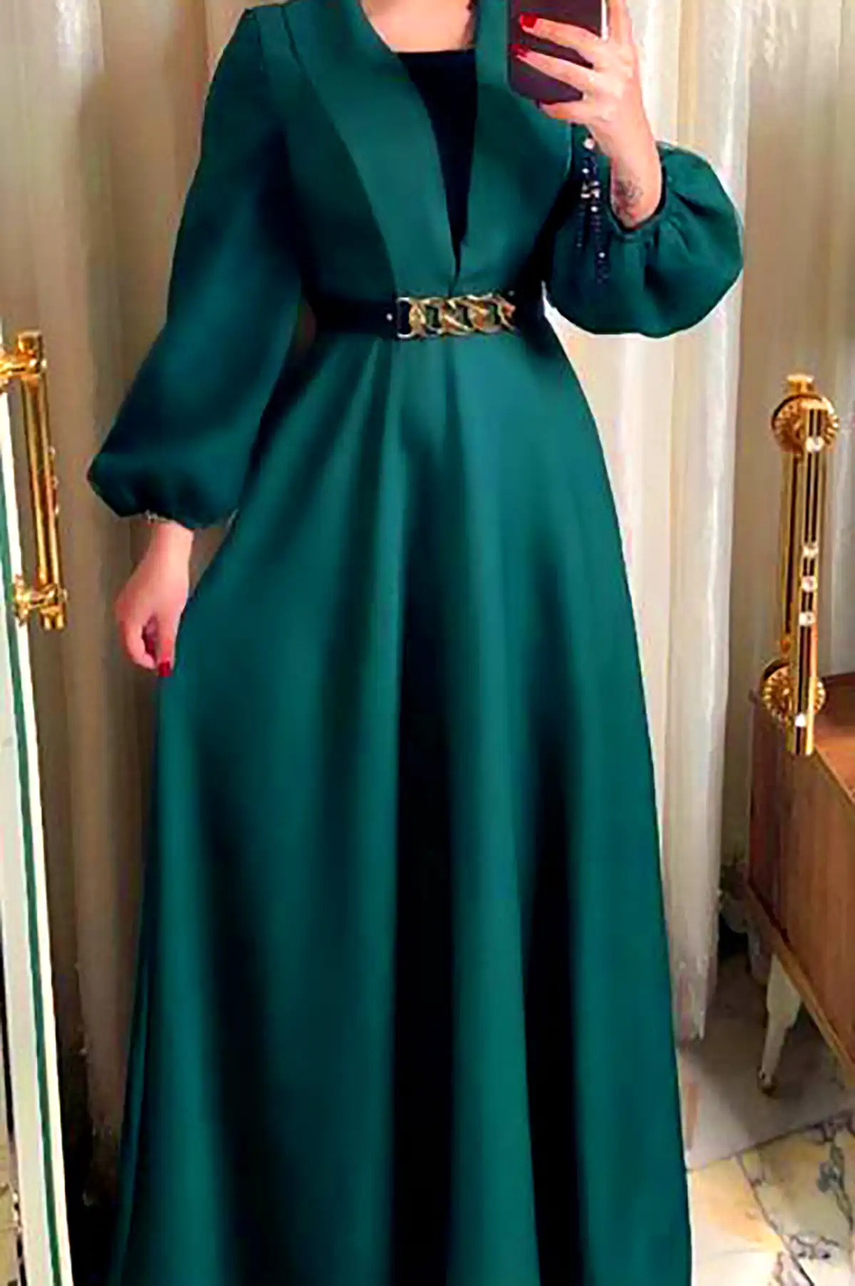 لباس مجلسی پف دار سبز