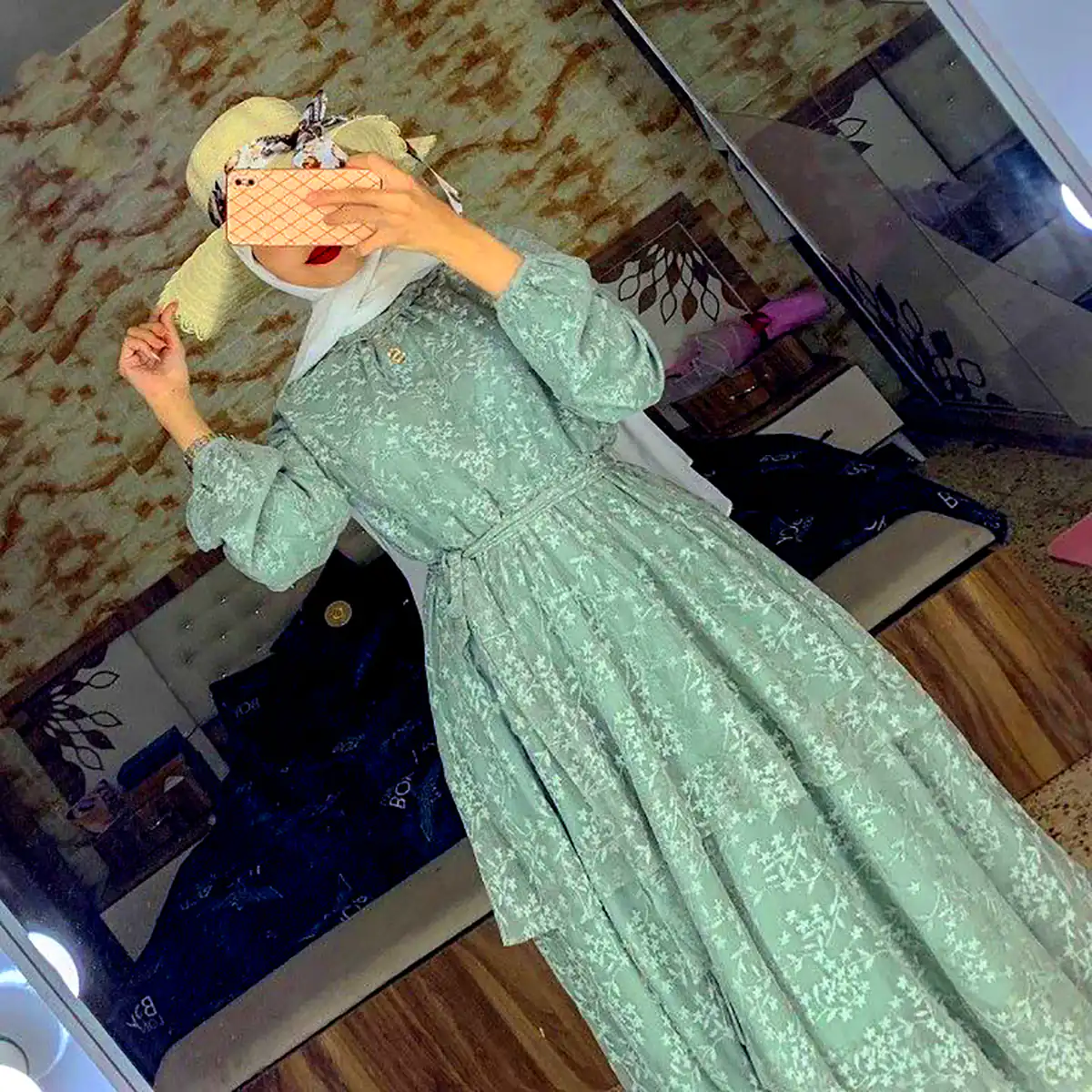 لباس مجلسی پف دار سبز