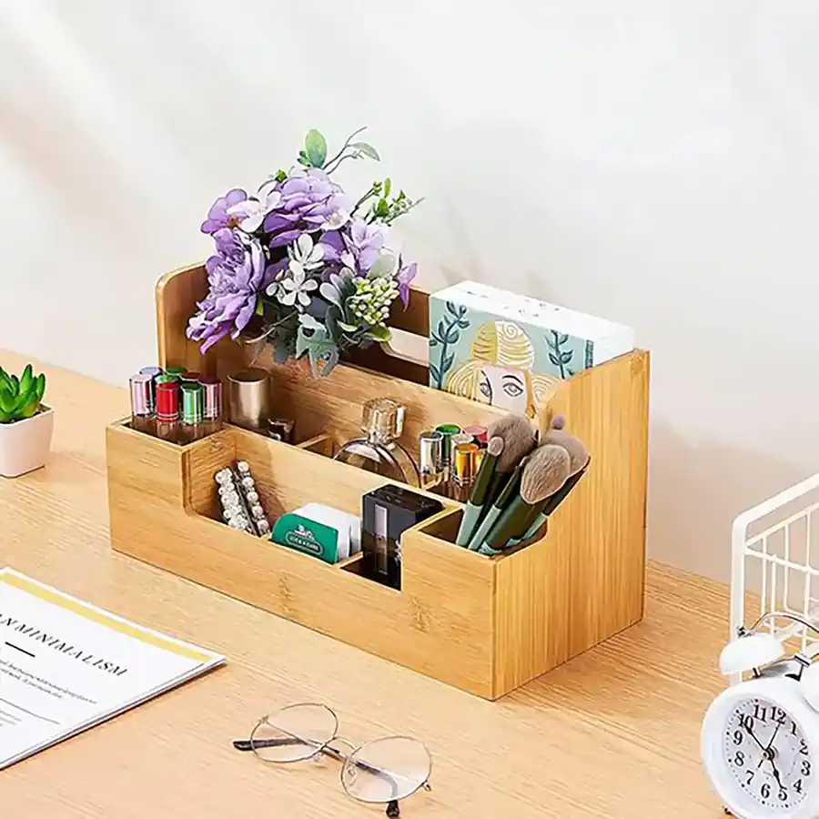 استند لوازم آرایش چوبی رومیزی