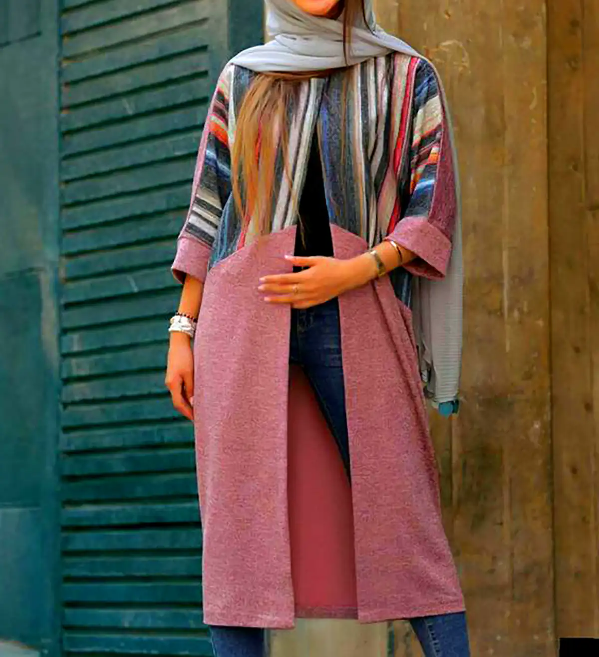 مانتو شیک زنانه صورتی