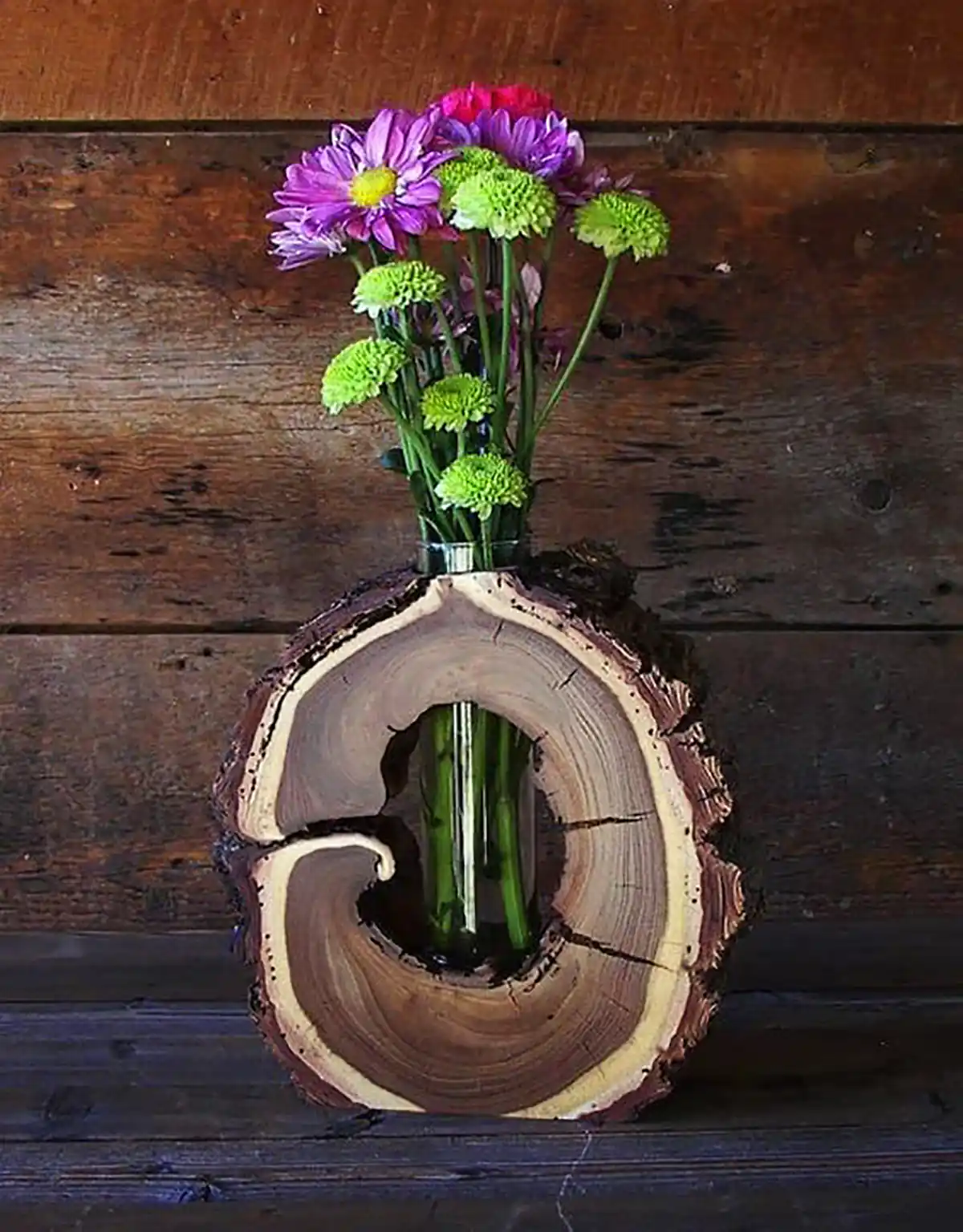 گلدان دایره ای تنه درخت