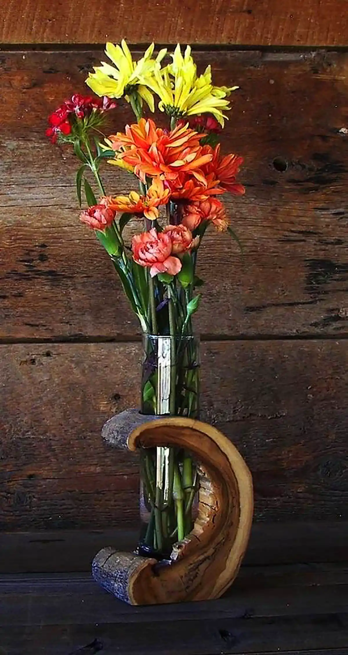 گلدان دایره ای تنه درخت