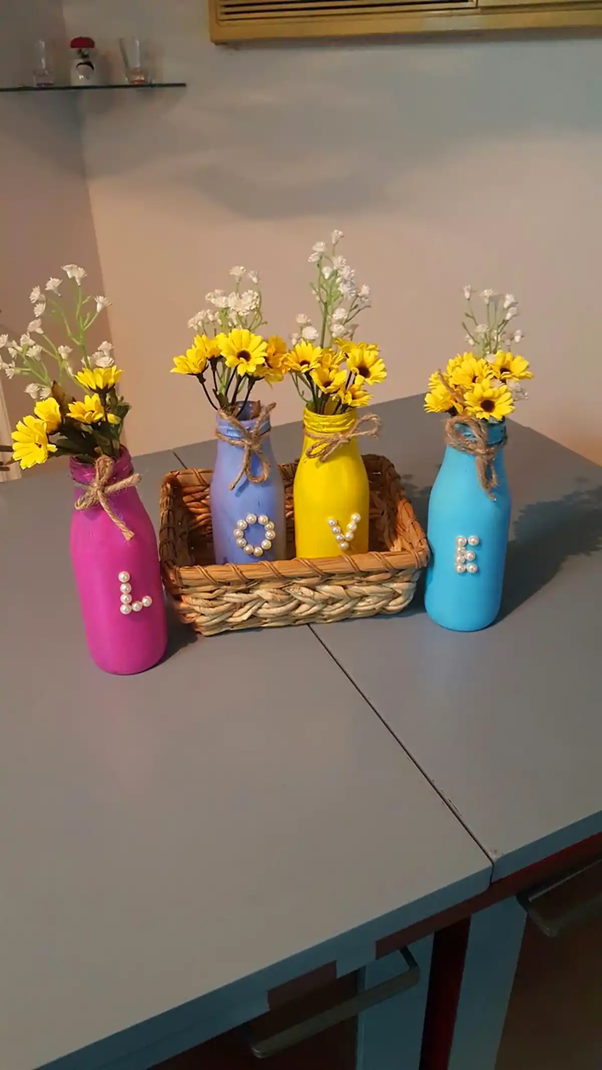 گلدان بطری شیشه ای