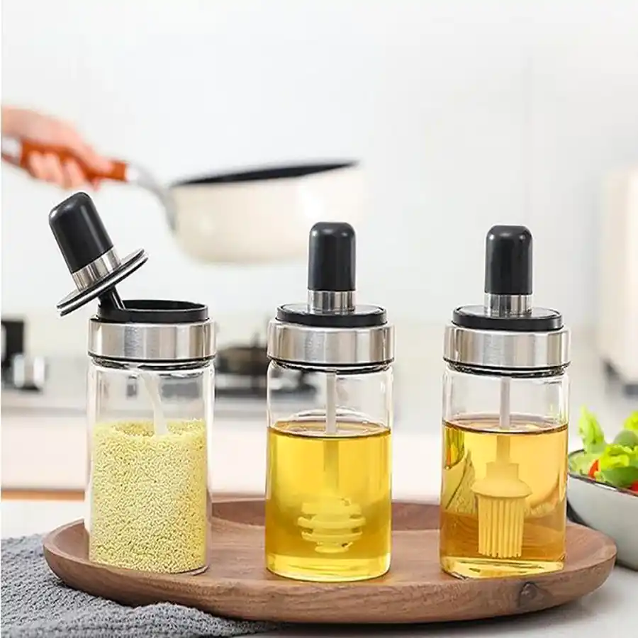 ست بطری شیشه ای روغن