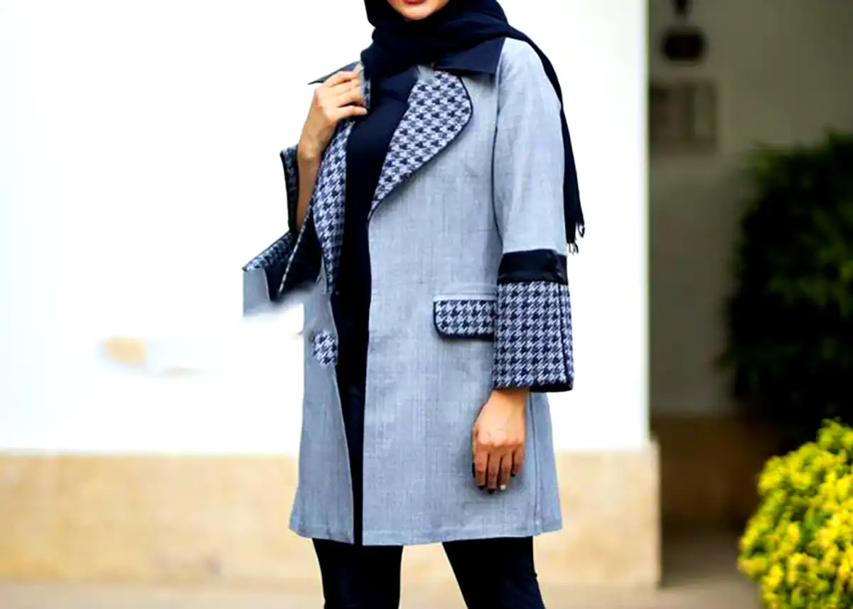 مانتو سفید مشکی مجلسی