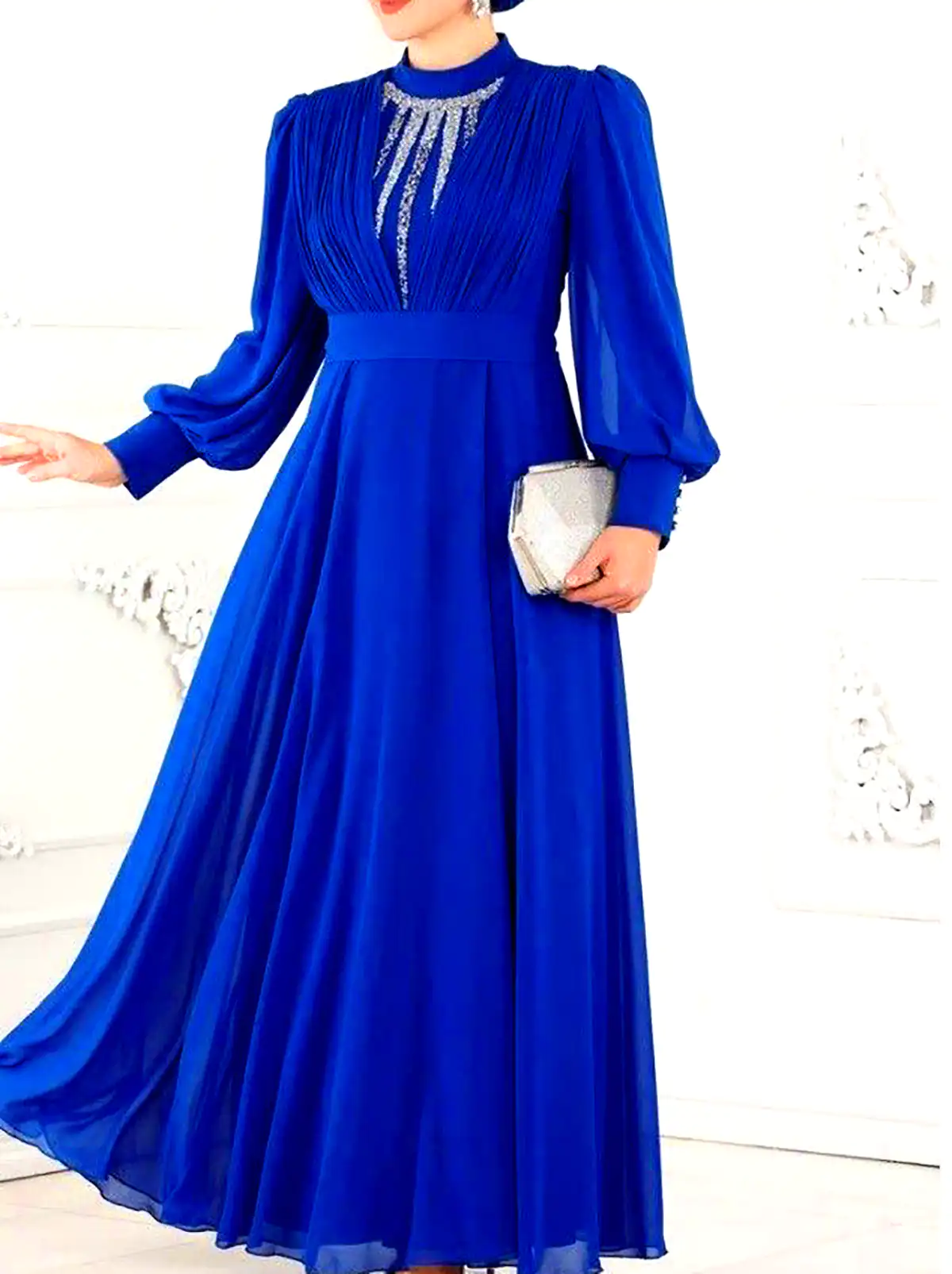 ماکسی مجلسی آبی کاربنی