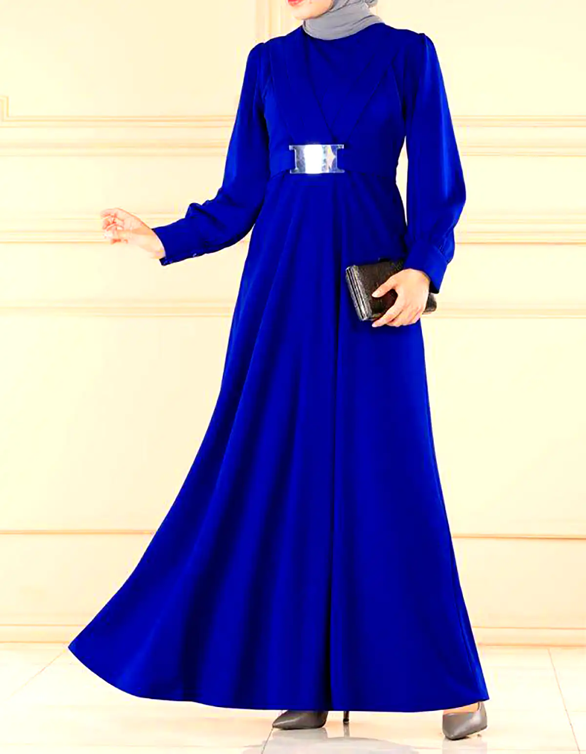 مدل ماکسی مجلسی آبی کاربنی