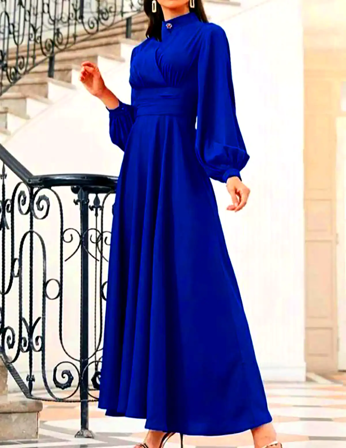 مدل ماکسی مجلسی آبی کاربنی