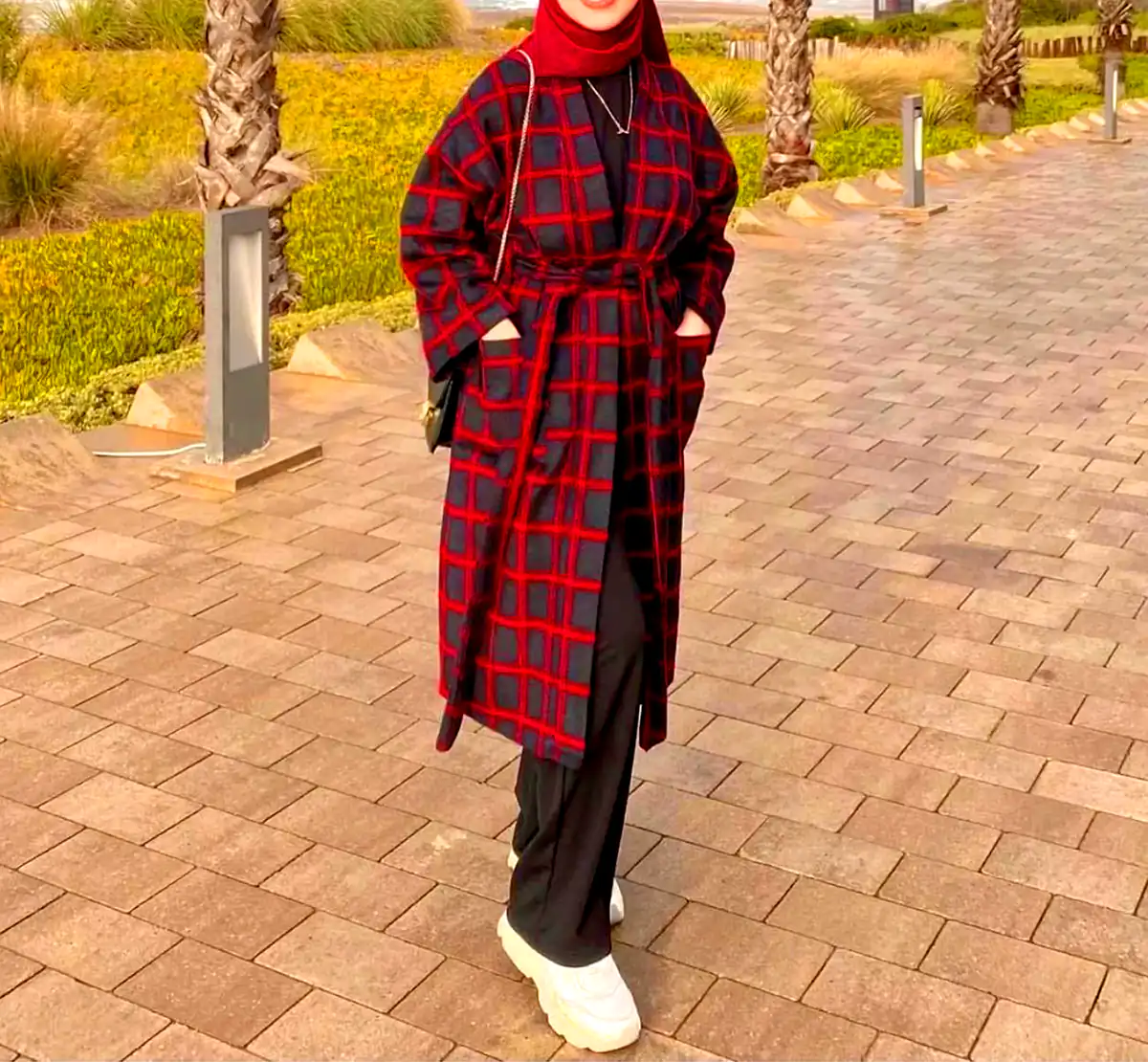پالتو چارخونه قرمز