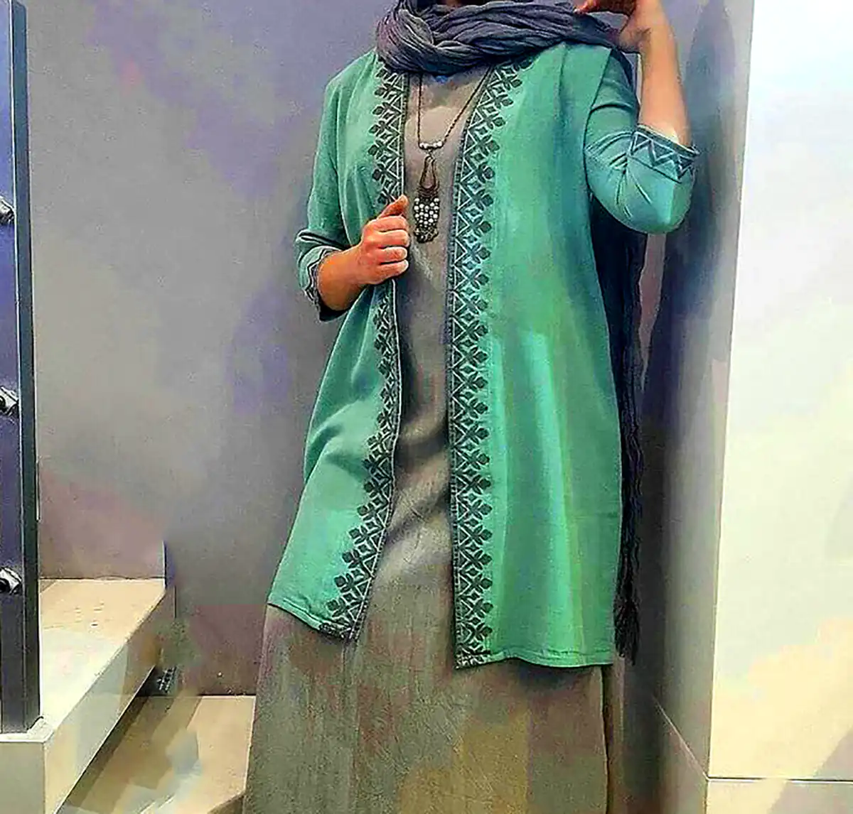 مانتو باکلاس سبز شیک