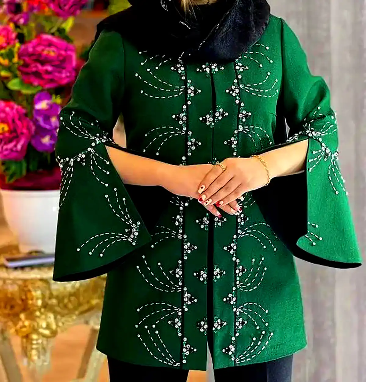 مانتو باکلاس سبز شیک
