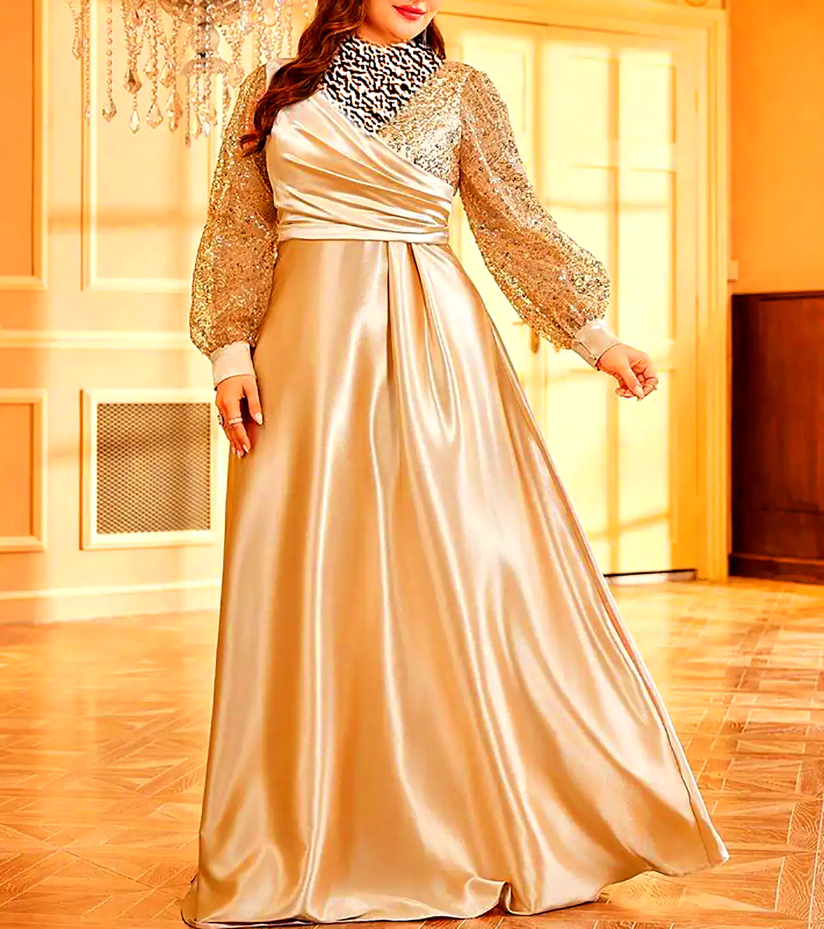 پیراهن مجلسی نباتی جذاب