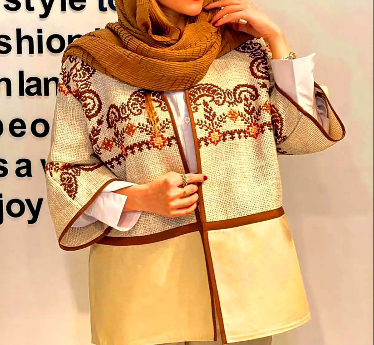 مانتو ژاکارد پائیزه ضخیم