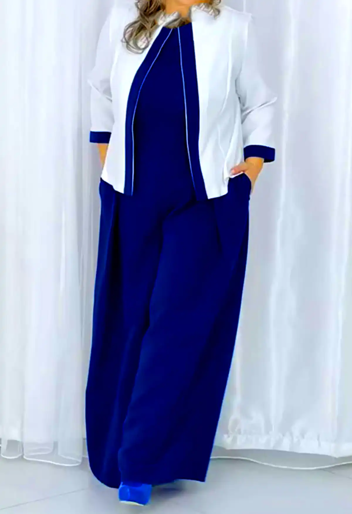  استایل آبی پائیزه ضخیم