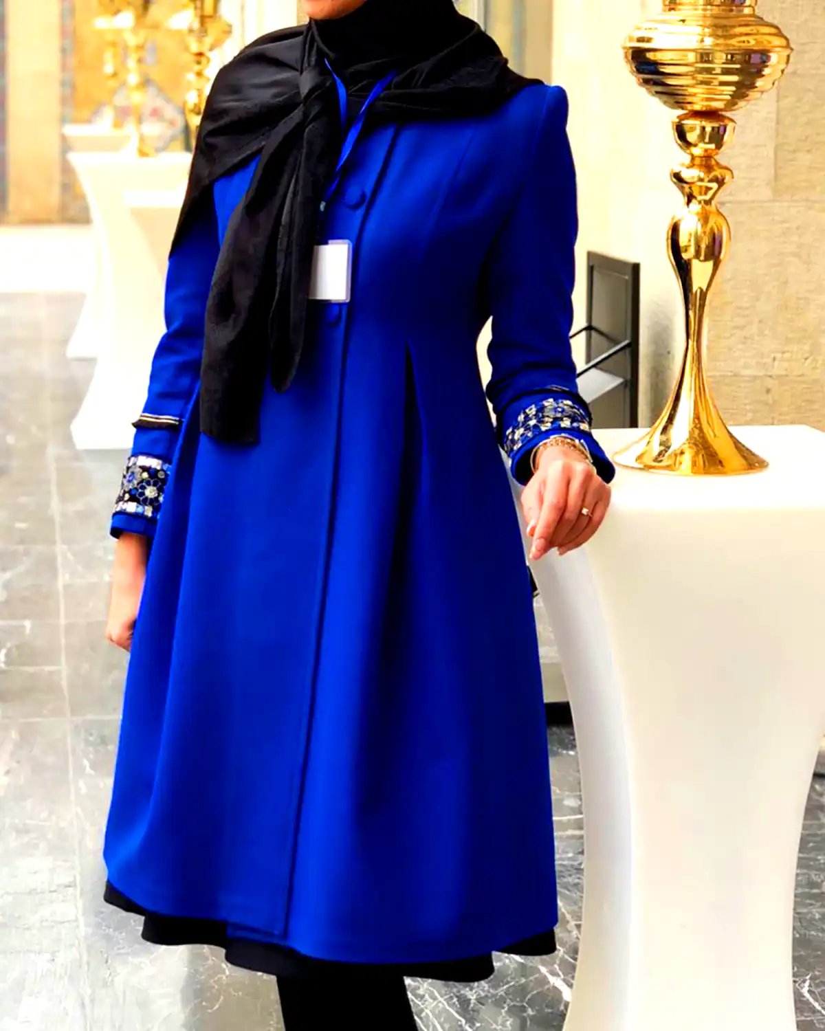  استایل آبی پائیزه ضخیم