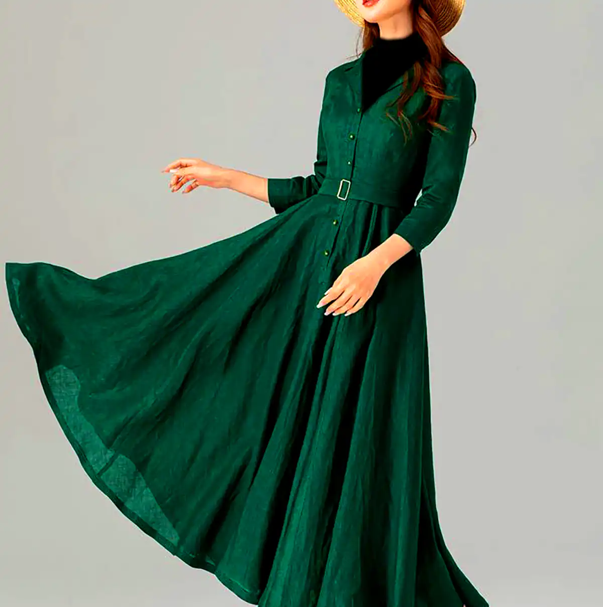 پیراهن سبز گیپور مجلسی 