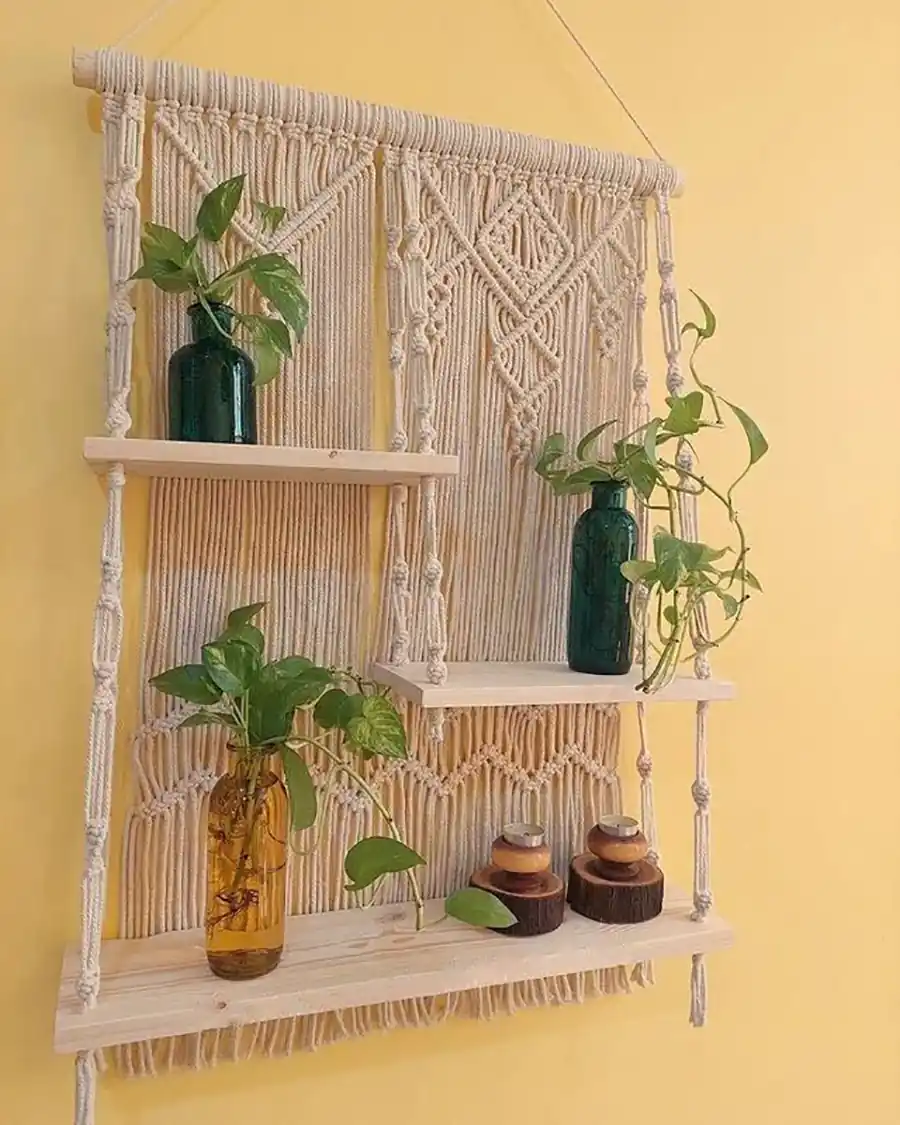 شلف دیواری مکرومه بافی
