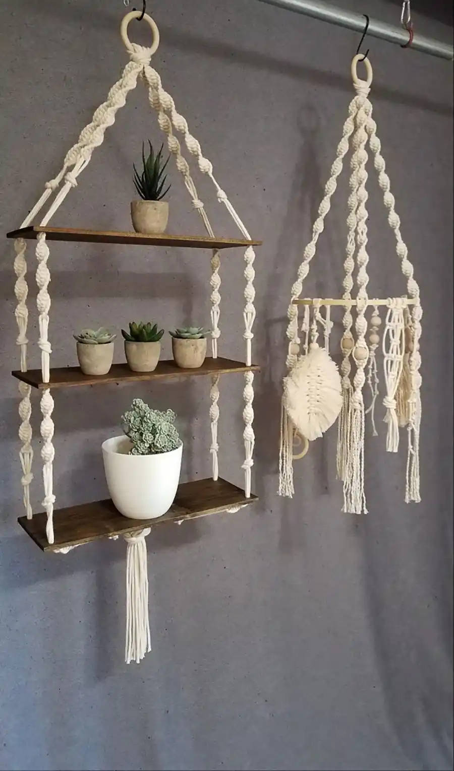 شلف دیواری مکرومه بافی