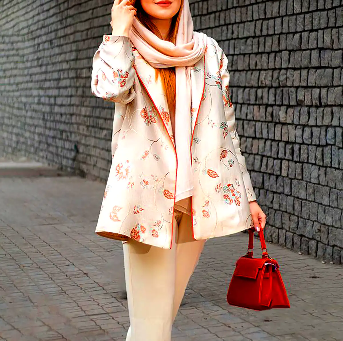 مانتو ژاکارد رنگی و شاد