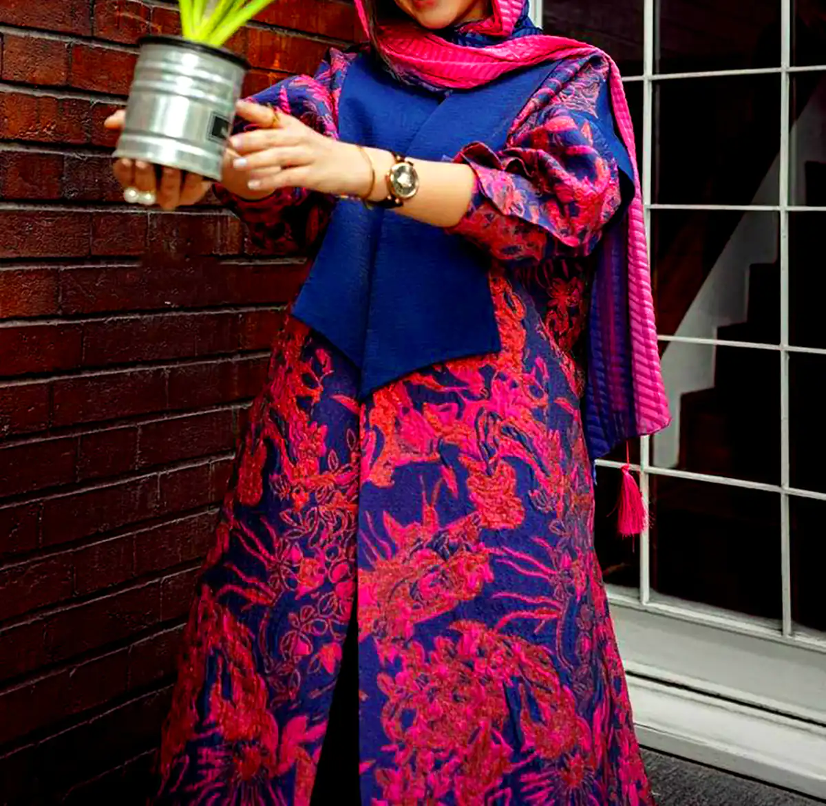 مانتو ژاکارد رنگی و شاد