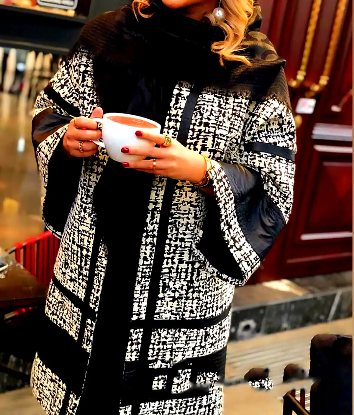 مانتو ژاکارد رنگی و شاد