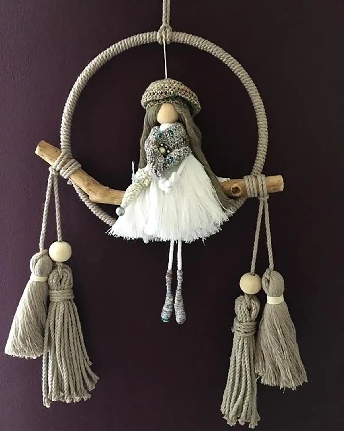 دیوارکوب فرشته مکرومه (جدیدترین مدل های ترند امسال ۱۴۰۴ - ۲۰۲۵) دیوارکوب فرشته مکرومه