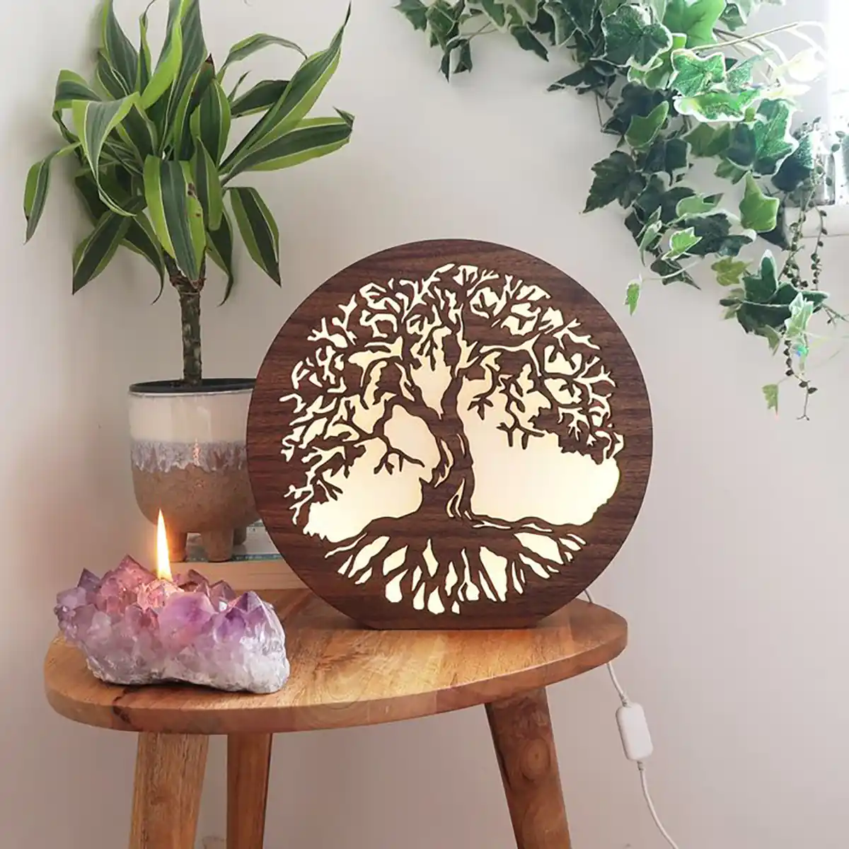 چراغ خواب چوبی سه بعدی