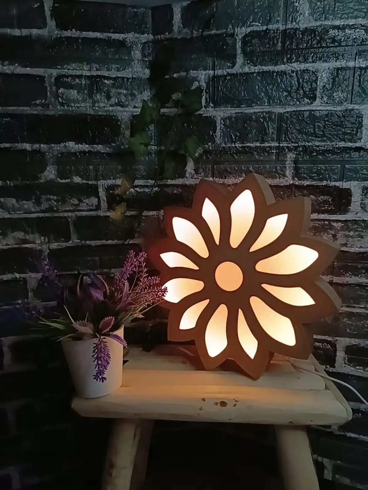 چراغ خواب چوبی سه بعدی