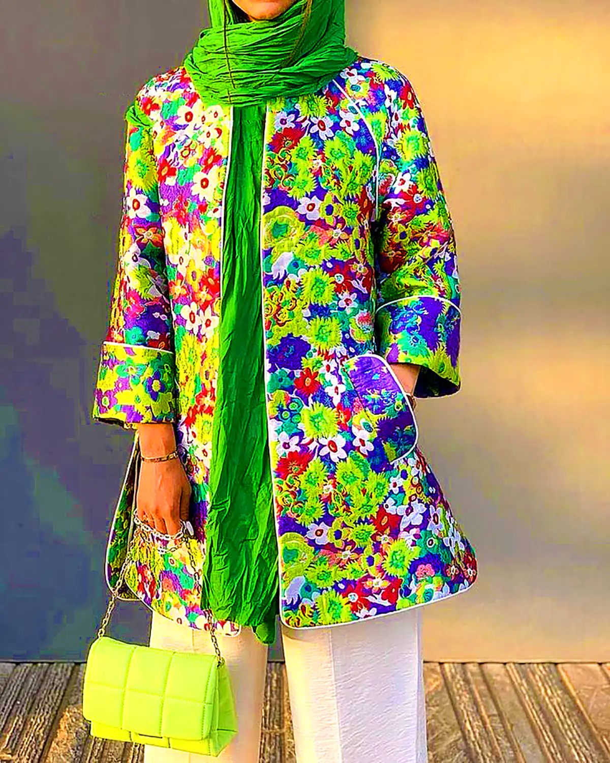 مانتو پائیزی رنگی کژوال