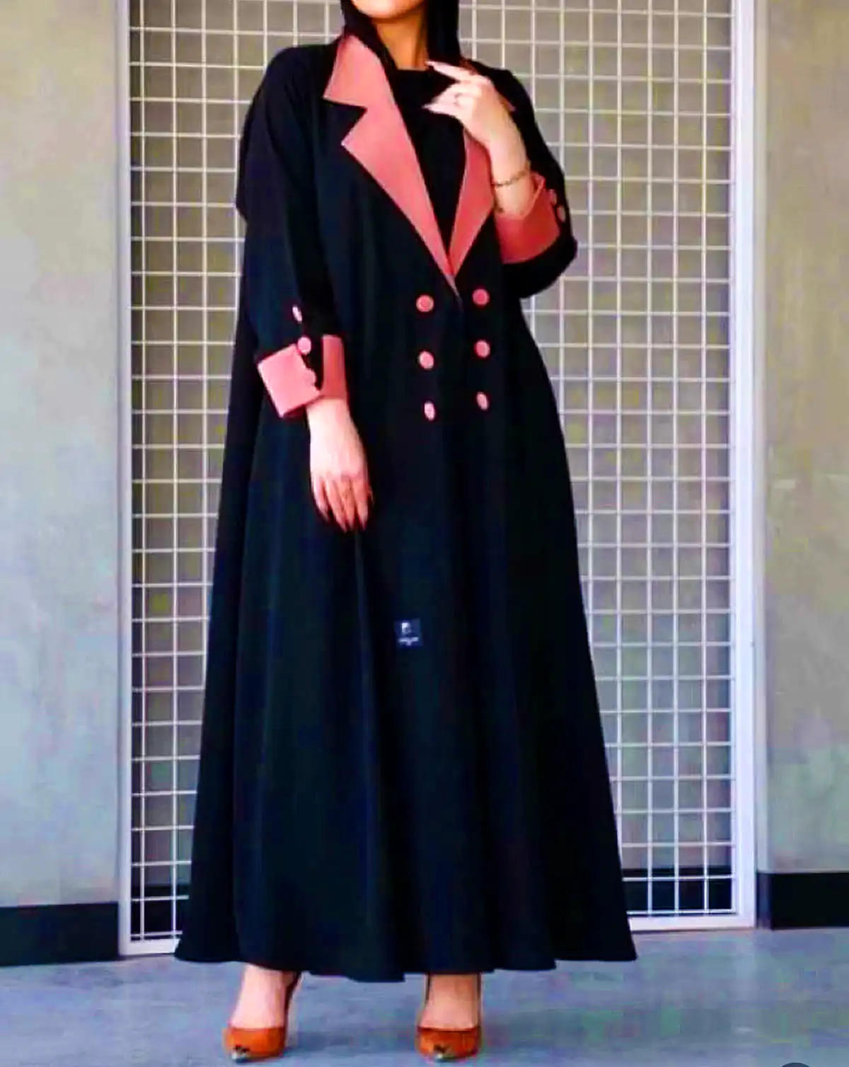 مانتو عبایی شیک مشکی