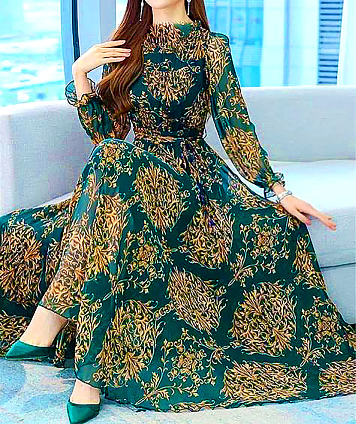 پیراهن نخی خنک طرحدار