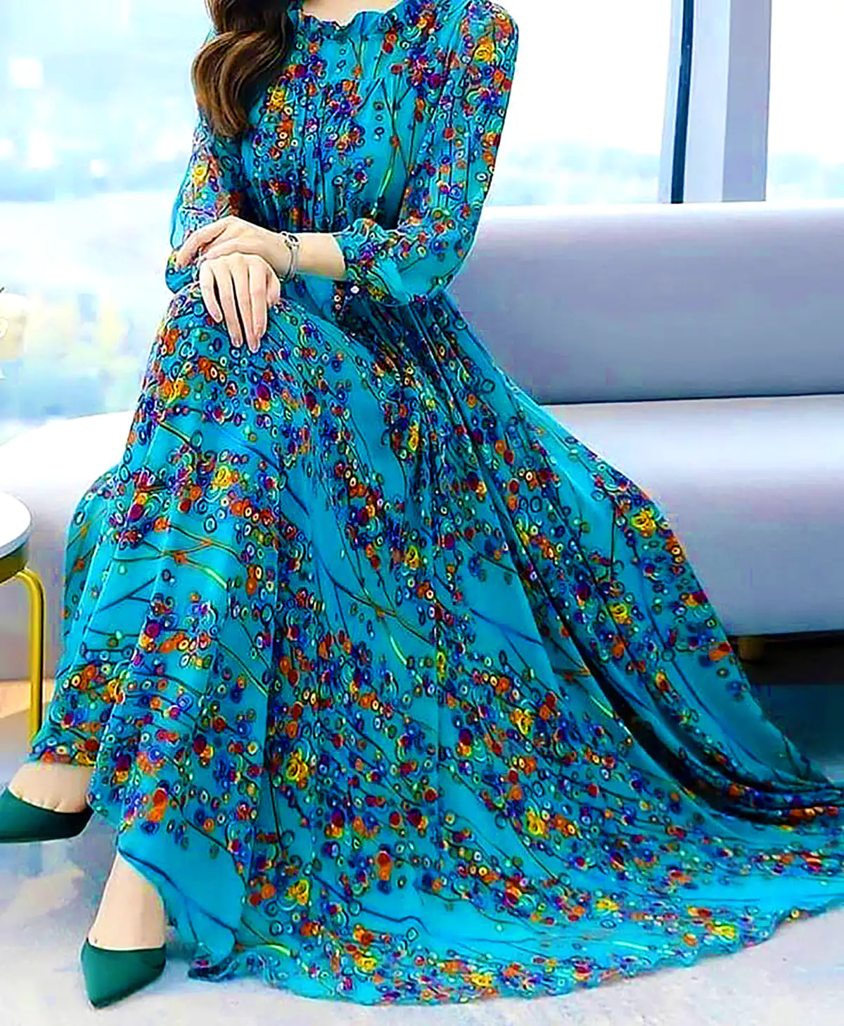 پیراهن نخی خنک طرحدار