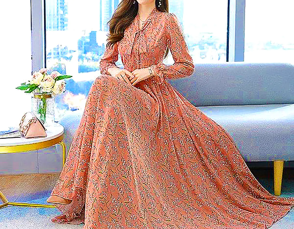 پیراهن نخی خنک طرحدار