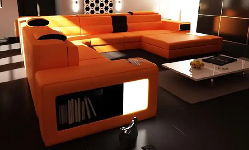 ست مبل نارنجی لوکس مدرن به سبک جدید