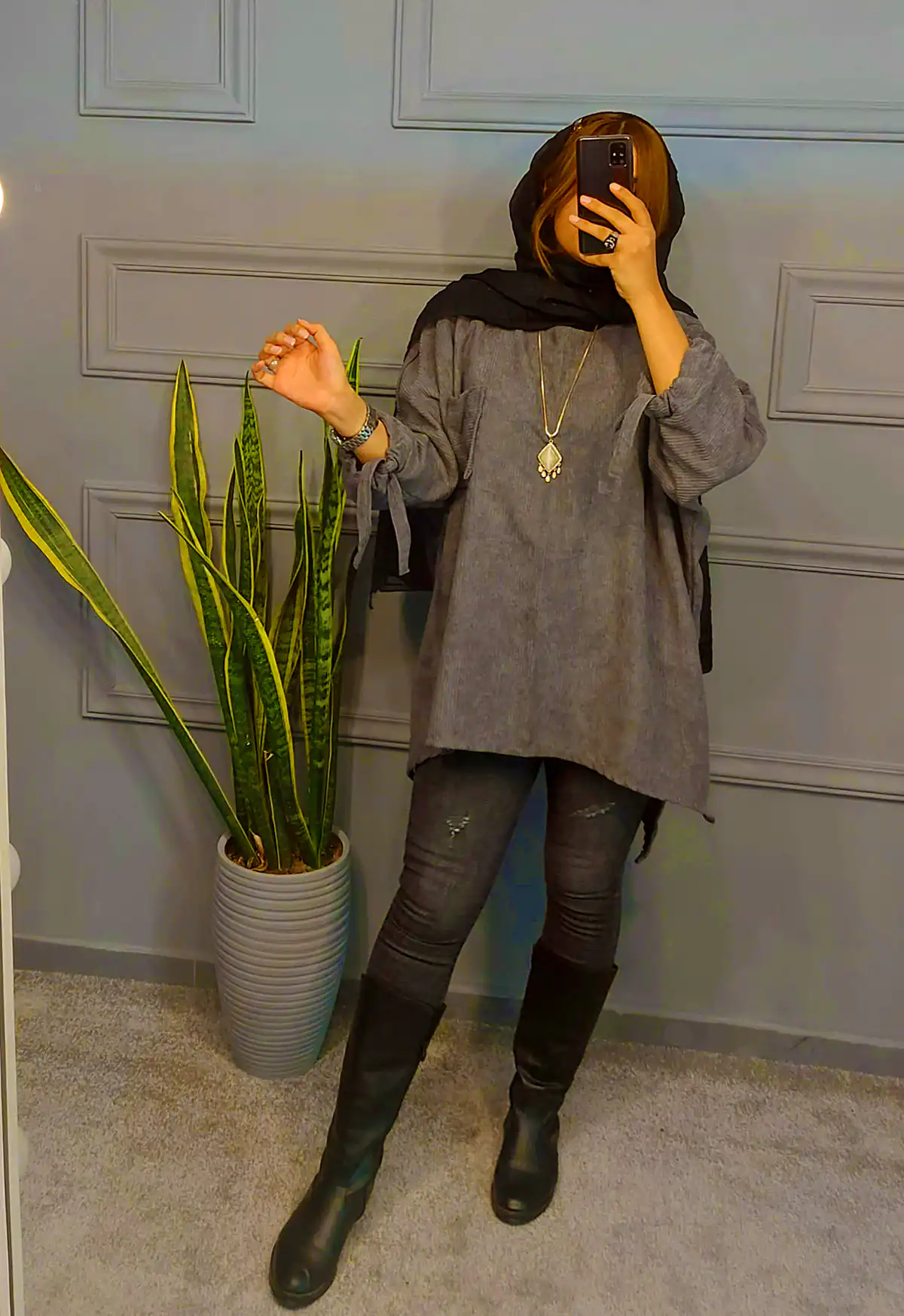 مانتو مخمل پائیزی