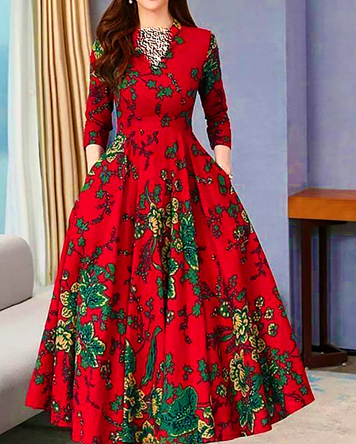 پیراهن چین چینی رنگارنگ و شیک